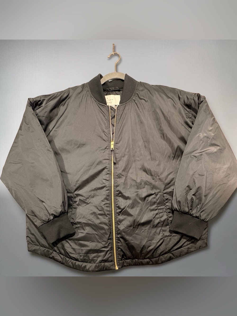 a new day Women’s XL Black Bomber Jacket with Gold Zipper